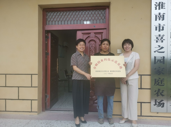 淮南市谢家集区杨公镇妇联：“巾帼创业科技示范基地”授牌 搭建妇女创业平台